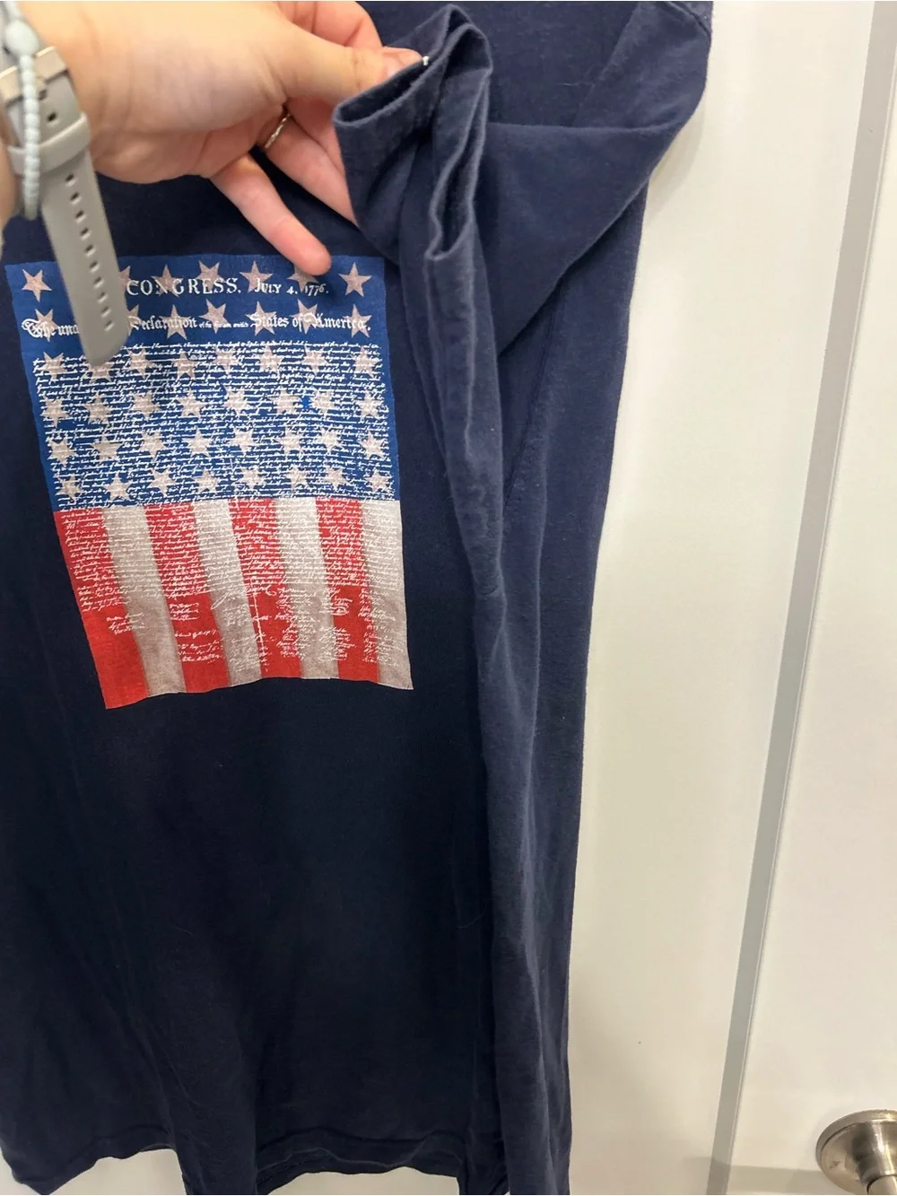 Vintage Land's End Navy Flag Graphic T-Shirt - Picture 6 of 11